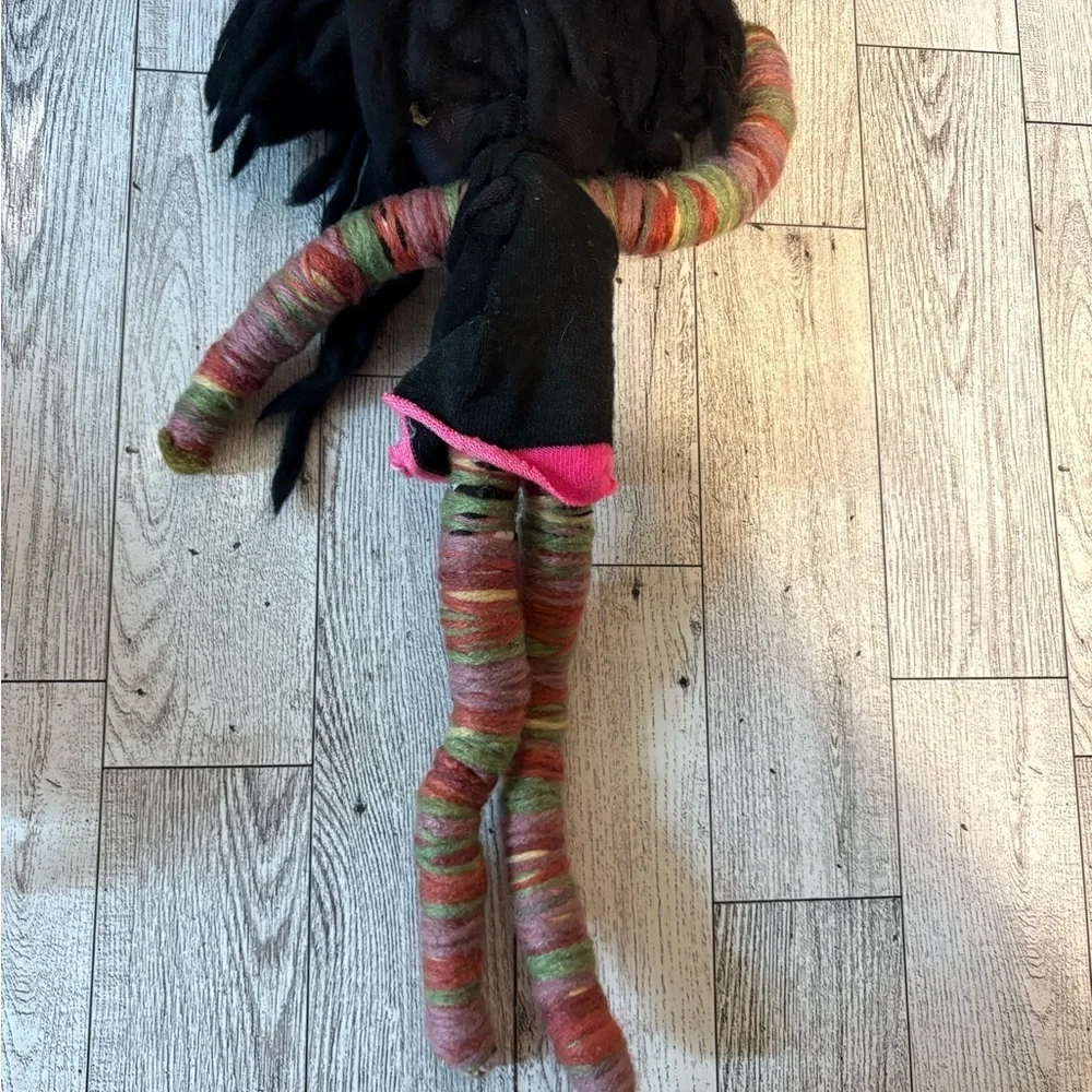 Colorful Yarn Doll with Black Top
